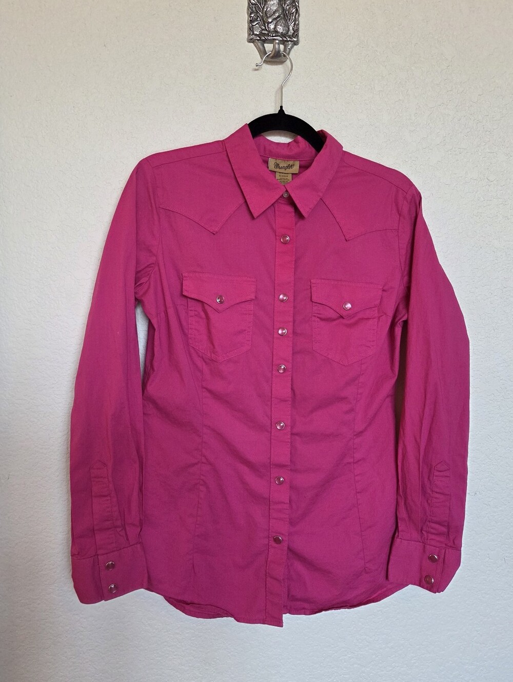 Wrangler Men’s Long-Sleeve Western Shirt - Pink